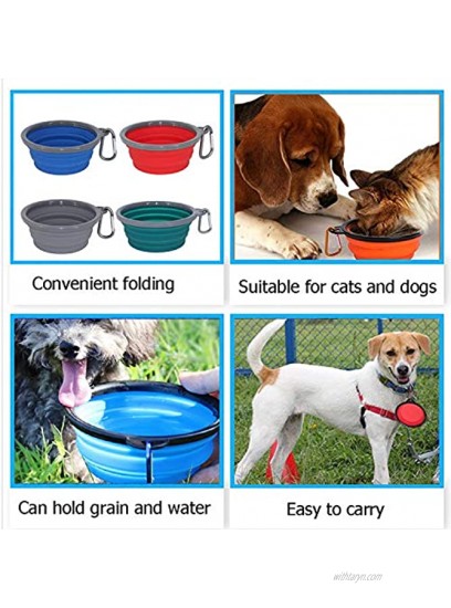 2 Pack,12 oz Collapsible Silicone Dog Bowls Foldable Travel Dog Feeder with Plastic Rim and D-Ring Portable Basic Dog Bowl,Foldable Feeding Watering pet Supplies