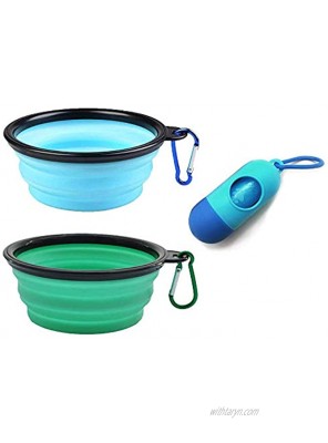 AGECASH A Collapsible Dog Bowl,Portable Dog Bowl Travel Pet Bowl Expandable for Cat Dog Water Bowls Food Feeding 2 Pack Silicone Dog Bowl