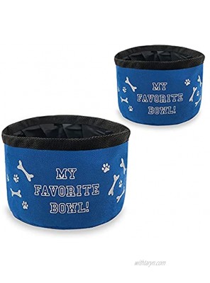 BAR AUTOTECH Nylon Waterproof Collapsible Folding Cloth Dog Bowl Portable Pet Accessories for Food and Water Feeding fit for Travel Camping Outdoor Hiking Mountain Climbing 2 Packs