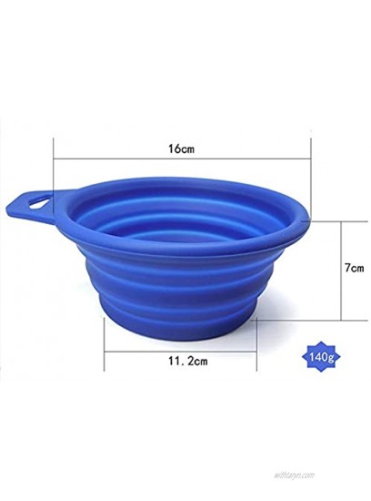 BYOMIGY 2 PCS Foldable Food Bowl Dog Cat Portable Feeding Collapsible Dog Bowl Silicone Bowl Pet Interactive Feeder Pet Bowl Dog's Toy Dog Flying Pie BPA Free for Travel Hiking Camping Blue and Gray