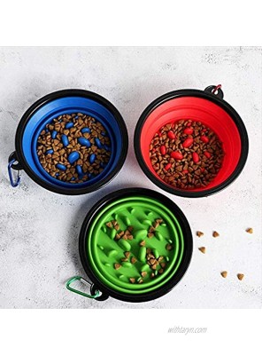 Cobush Collapsible Silicone Dog Bowl Portable Collapsible Dog and cat Travel Water Food Bowl Perfect for Hiking Camping and Traveling Collapsible Dog Bowl with Latch Clip -3 Colors Pack。