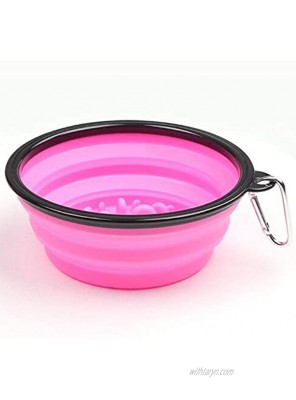 HRTSPETS Portable Travel Pet Bowl Slow Feeder Collapsible Dog Bowl Foldable Expandable Cup Dish for Pet Cat Food Water Feeding