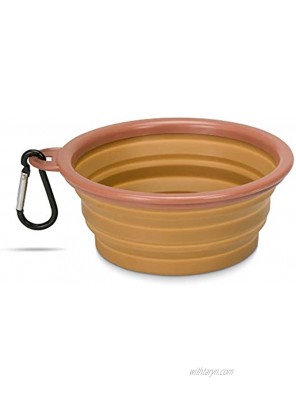 Made Easy Kit Portable Collapsible Dog Bowl for Water or Food Great Pet Travel Bowl in Multiple Sizes Standard 12oz Brown
