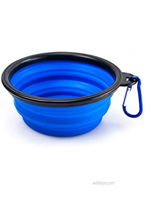 PETELVES Silicone Collapsible Dog Bowls BPA Free and Dishwasher Safe Portable and Foldable Travel Bowls Blue