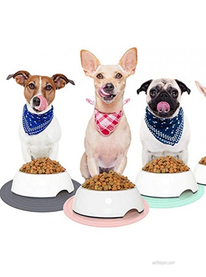 3 Pieces Silicone Pet Food Mat Pet Feeding Mat for Dog and Cat Food Bowl Place-mat Preventing Food and Water Overflow Suitable for Medium and Small Pet