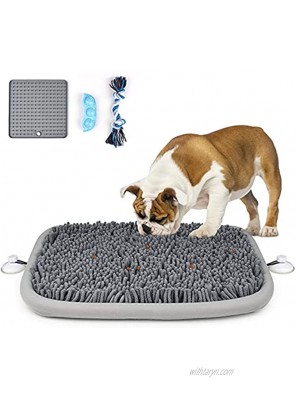 Adolug Snuffle Mat for Dogs 17’’×21’’Snuffle Mat Interactive Feed Game for Boredom Dog Snuffle Mat Encourages Natural Foraging Skills and Stress Relief for Dogs Include 3 Useful Accessories for Dog