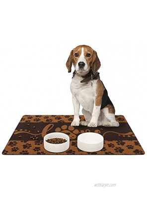 Asrug Dog and Cat Food Mat Washable Dog Mat for Food and Water Non Slip Pet Food Bowl Mat