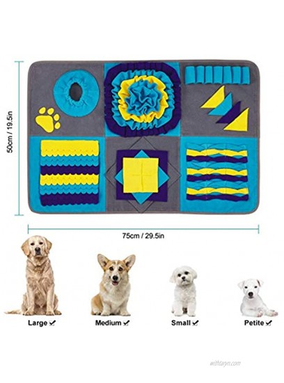 Dog Snuffle Mat for Large Medium Small Dogs Stress Release Slow Eat Durable Machine Washable Anti Slip Easy to Use Distracting Training Natural Foraging Snuffling Nose Work Training for Dogs