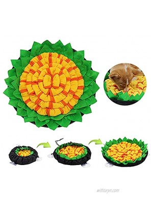 Forilov Pet Snuffle Mat for Dogs Dog Feeding Mat Pet Slow Feeders Mat， Encourages Natural Foraging Skills and Durable Interactive Puzzle Toys ，with 3PCS Suction Cup Yellow