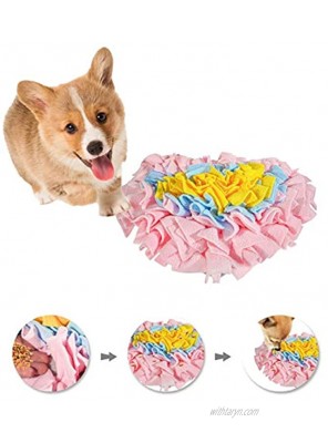 GoFika Small Dogs Slow Feeding Snuffle Foraging Mat Cloth for Puppies and Pets 14 x 11.8 Interactive Puzzle Feeder for Stimulation and Nosework Pink