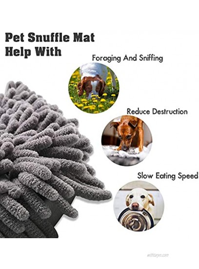 Hazida 17 x 21 Dog Snuffle Mat Interactive Feed Game for Boredom Mind Stimulating Food Puzzle Toy for Pets Encourages Natural Foraging Skills Durable Smell Training Blanket for Any Breed