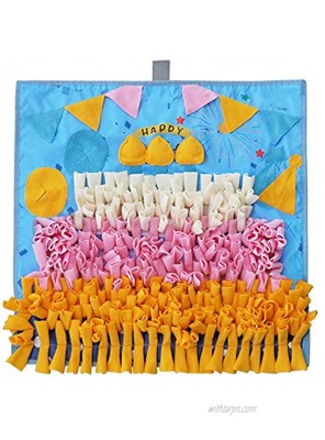 Lepawit Dog Snuffle Mat with Squeaker Birthday Dogs Treat Blanket Feeding Mat for Small Medium Dogs Training Nosework Encourage Natural Foraging Skills