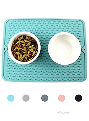 Ptlom Dog and Cat Placemat Pet Food and Water Mat Suitable for Large Medium and Small Pets Prevent Water and Food from Spilling Silicone