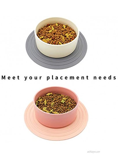 Ptlom Pet Food Mat for Dog and Cat Placemat 2 Pcs Mat for Prevent Food and Water Overflow Suitable for Medium and Small Pet,Silicone 9.5 9.5
