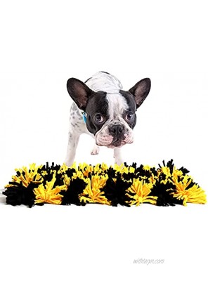 Snuffle Mat for dogs Durable Machine Washable Slow Feeding 22'' × 16'' Encourages Natural Foraging Skills for Dogs or Cats Distracting Smell Sense Training Perfect for Any BreedYellow+Black