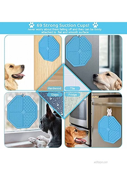 Udofine Dog Licking Pad Mat,Slow Feeder Pad,[2 PCS] Pet IQ Treat Mat Large Size Dog Licking pad for Anxiety Dog Cat Lick Bathing,Grooming,Training Mat Snuffle Mat Toys Calming Mat,BPA-Free -7.9 inch