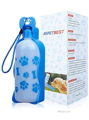 ANPETBEST Dog Water Bottle 325ML 11oz 650ML 22oz Portable Dispenser Travel Water Bottle Bowl for Dog Cat Small Animals 650ml 22oz Blue