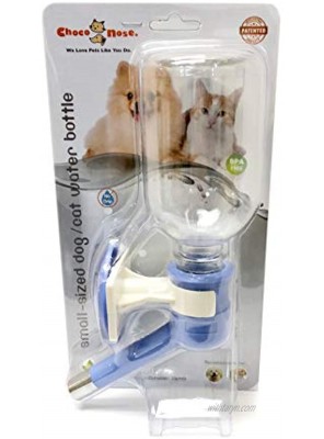 Choco Nose H590 Patented No Drip Dog Water Bottle. Small-Medium Sized Dogs15-30 lbCat Best Animal Wire Cage Feeder Leak-Proof Pet Kennel Dispenser Drinker BPA-Free 11.2Oz 330Ml Nozzle Diameter: 16mm