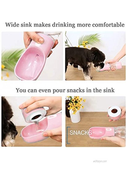 Dog Travel Water Bottle,Portable Dog Water Bottle Pet Drinking Bottle Drink Cup Dish Bowl Dispenser for Walking Traveling Hiking Multifunctional Outdoor Water&Food Bowl for Dogs and Cats