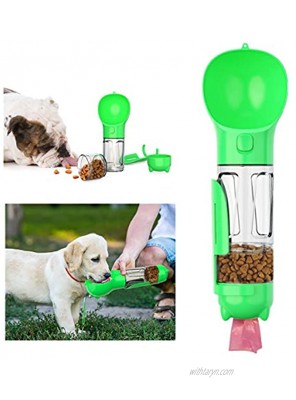 Dog Water Bottle for Outdoor Walking Hiking Travel 4-in-1 Multi-Function Leak-Proof Portable Pet Water Dispenser Detachable Design Combo Drinking and Eating Cup Food Grade BPA-Free 10OZ 300ML