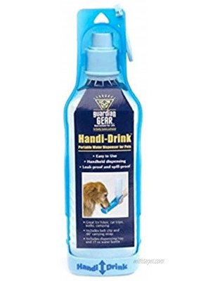 Guardian Gear Blue Handi-Drink Portable Pet Water Bottle – Spill Proof Design Includes Portable Tray 17-Ounce Bottle