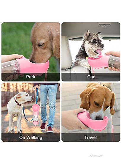 Homeye Dog Water Bottle Portable Puppy Drinking Bottle for Outdoor Walking Hiking Travel 10.6OZ Pet Water Dispenser with Poop Bags and Scooper BPA Free
