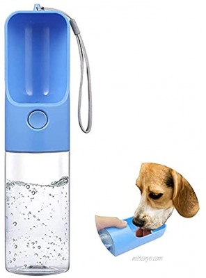 MTSLYH Dog Water Bottle 15 oz Dog Water Bowl 450 ml Portable Durable Dog Water Bottle With Leak-Proof Button BPA-free Portable Dog Bowl For Outdoor Traveling Walking Camping And Hiking Blue