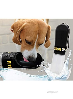 Pets First Dog Water Bottle. NFL Pittsburgh Steelers PET Water Bottle. Best Cat Water Bottle. Water Fountain Dispenser for Dogs & Cats Black 13.5oz PIT-3344