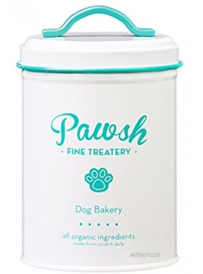 Amici Pet Pawsh Mint Fine Treatery Metal Storage Canister Food Safe Push Top Lid 44 Ounces