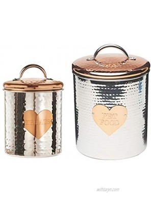 Amici Pet Rosie Silver Bronze 38 & 104 oz Metal Treats Canisters 2 Size Set