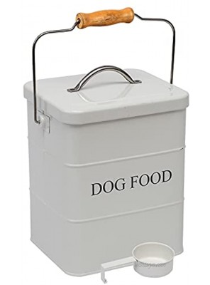 Brabtod Airtight Bucket Container for Pet Food Storage Metal Container with Lid and Free Spoon