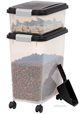 IRIS USA 3-Piece Airtight Food Storage Container Combo with Scoop for pet dog cat and bird food