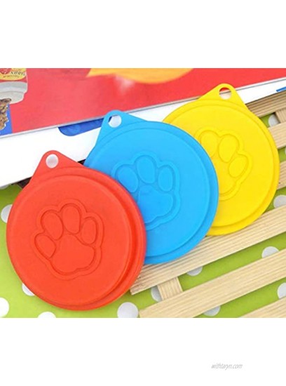 JIAKAI 10PCS Pet Dog Cat Food Can Cover Pet self-Sealing，Reusable pet Food lids Environmentally Friendly（Color Random）