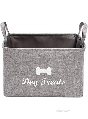 Linen-Cotton Blend Dog Food Storage Container Dog Bone Storage bin with Handle Perfect for organizing Dog Food and Treats for Home décor