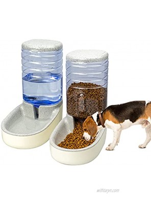 67i Automatic Pet Food Feeder and Water Dispensers Dog Feeder and Water Dispenser Set 1Gal Gravity Dog Feeder Easily Clean for Small Medium Dog Pets Puppy Kitten