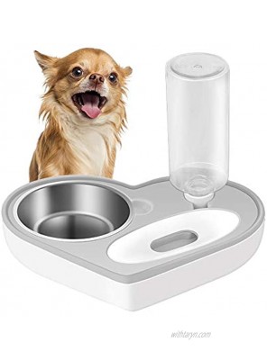 ASENVER Automatic Pet Feeder 2-in-1 Cat Feeding Dispenser Detachable Dog Water Bottle and Food Bowl Heart Shaped