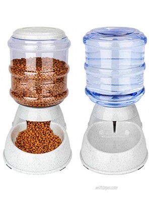Automatic Dog Feeder and Water Dispenser Set 3 Gallon Cat Dog Food and Water Dispenser Big Capacity 3 Gallon x 2