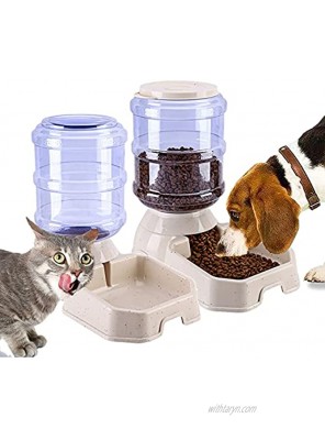 Automatic Dog Feeder and Water Dispenser Set Gravity Self Feeding Food Waterer for Small Medium Pet Cats Dogs Kitten Puppy
