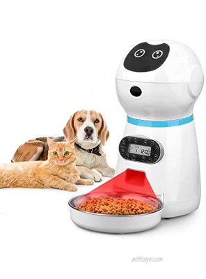Cepheus Automatic Cat Feeder Auto Dog Food Dispenser with Stainless Steel Food Bowl,1-4 Meals per Day Voice Recorder & Portion Control for Small Medium Pets