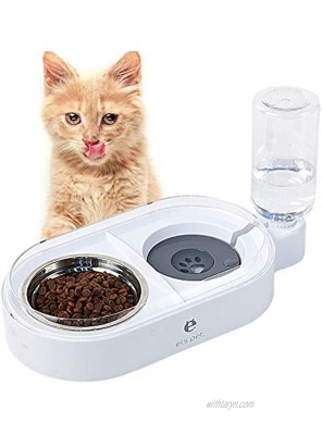 Double Dog Cat Bowls 2 in 1 Premium Cats Food and Water Bowl Set Non Slip Anti Spill Stable Separation Design with Automatic Water Dispenser Pet Food Feeder for Cat Small Dog