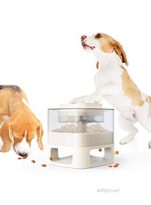 JOOFEEY Automatic Dog Feeder Dog Food Dispenser Container Toy with Button Dog Puzzle Toys Slow Feeder Fun Feeding for Smart Puppies