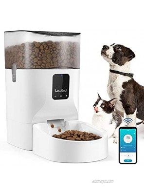 Lewondr 7L Automatic Cat Feeder With APP Control 2.4G WiFi Enabled Dog Auto Dry Food Dispenser With Locking buckle Lid,up to 10 Meals and 12 Portion Control Daily 10S Voice Recorde for Dogs and Cats
