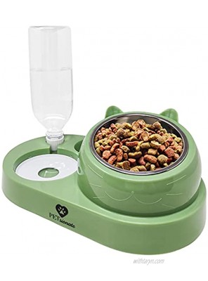 PETsionate Cat Food and Water Bowl Set Cat Feeder and Water Dispenser Tilted Gravity Cat Bowls for Food and Water Automatic Dog and Cat Feeding & Watering Supplies – Elevated Cat Dish 20oz