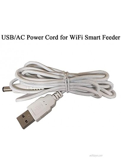 Rohent E15 USB AC Power Cord for WiFi Smart Feeder Automatic Cat Feeder Automatic Dog Feeder not Include The Connector