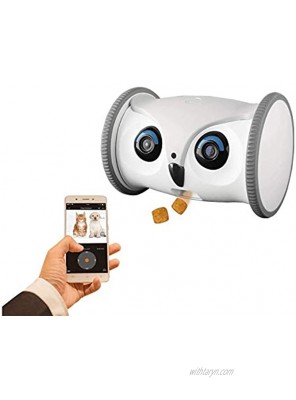 SKYMEE Owl Robot: Mobile Full HD Pet Camera with Treat Dispenser Interactive Toy for Dogs and Cats Remote Control via App 2.4G WiFi ONLY