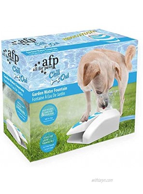 ALL FOR PAWS Interactive Paw Pedal Design Dog Water Fountain Pet-Self-Waterers Dog Water Feeder Garden Outdoor