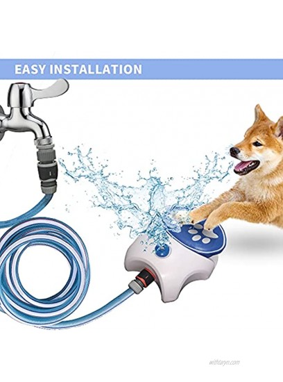 EverBrit Outdoor Dog Water Fountain Step On Water Dispenser Garden Dog Cooling Tool with 2 Nozzles Always Fresh Water Sturdy and Easy to Use