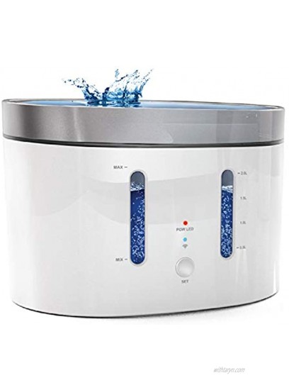Home Zone Pet Water Fountain Smart 2.4GHz Automatic Water Fountain for Small Cats and Dogs with Water Filter 2L