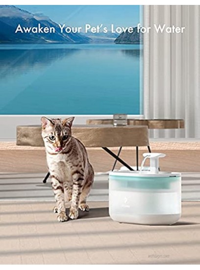 PETLIBRO Cat Water Fountain Ultra Quiet with Two Flow Modes BPA-Free Capsule Pet Water Fountain 71oz 2.1L Visible Water Level Dog Water Dispenser with Large-Size Filter for Cats & Dogs