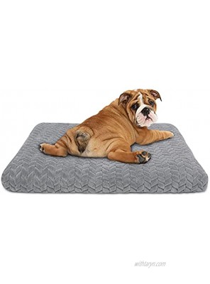 AIPERRO Dog Bed Crate Pad with Removable Washable Cover Non Slip Soft Orthopedic Plush Pet Sleeping Kennel Cushion Mat for Small Medium Large Dogs and Cats Blue